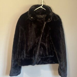 Lucky Brand Faux Fur Bomber Moto Jacket XL